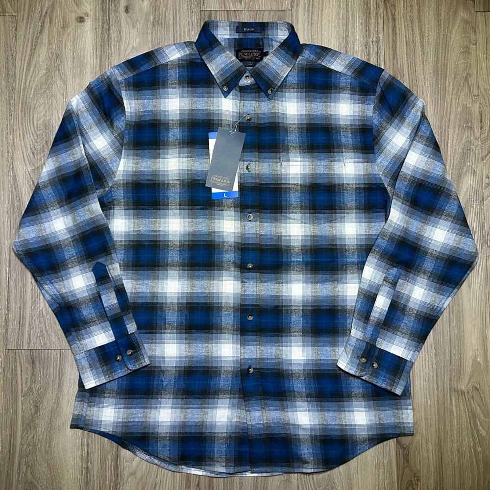 Men's Blue Plaid Shirt
